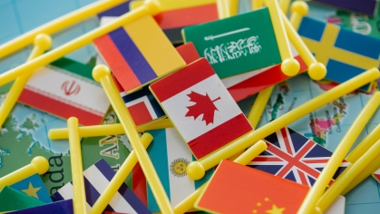 pile of toy flags from different countries