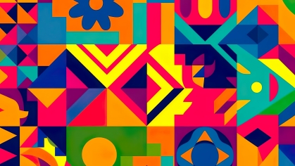 stock image of vibratant graphics in a connecting pattern