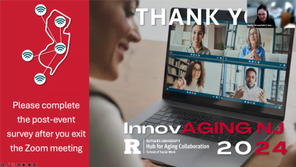 Screenshot of powerpoint with thank you and InnovAGING text