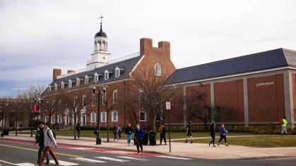 Rutgers Building with Cross Walk