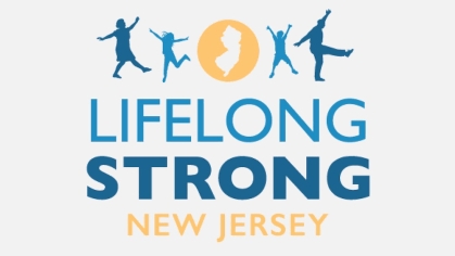 Lifelong strong new jersey logo with grey background
