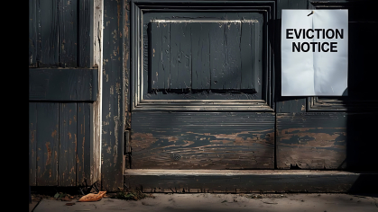 Eviction notice on door
