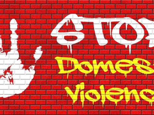 Stop domestic violionce wall grafitti