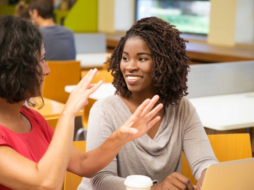 Two women students