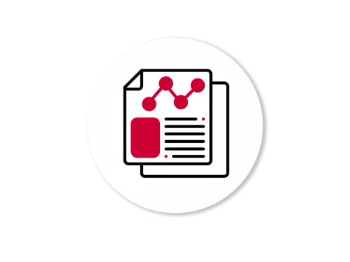 Red and black vector of pages with metrics