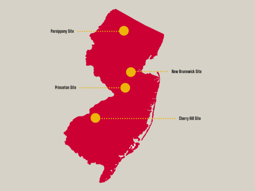 map of NJ showing locations of four IFF offices